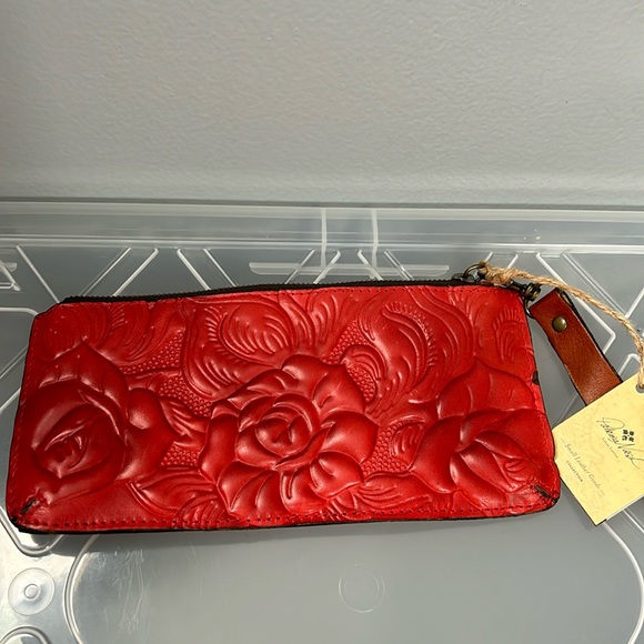 PATRICIA NASH Italian leather St Croce Leather Wristlet/Wallet-Tooled Florence - Picture 2 of 10